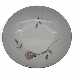 Mikasa Primrose 8194 Fine China Serving Bowl 9" With Pink Rose & Silver Trim